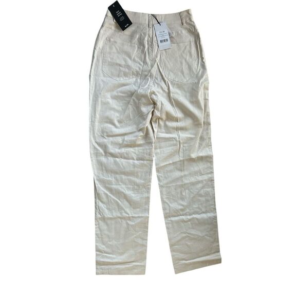 NA-KD x Romee Strijd 100% Linen Beige Pants Size EU 38 NWT - Picture 2 of 2
